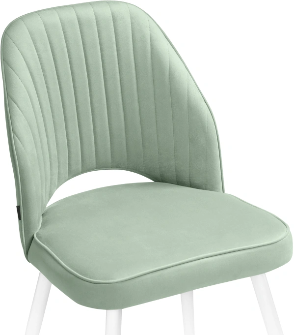 Стул Брейния, мягкий, velutto 14 светло-зеленый / белый