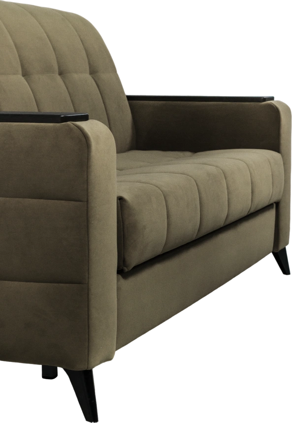 Диван прямой Нельсон 155, ткань Lamb ecru, декор Венге