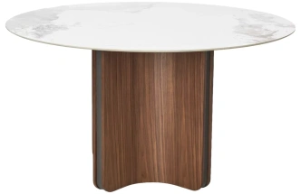 Кухонный стол Castela 135, белый мрамор CA071, керамика, орех