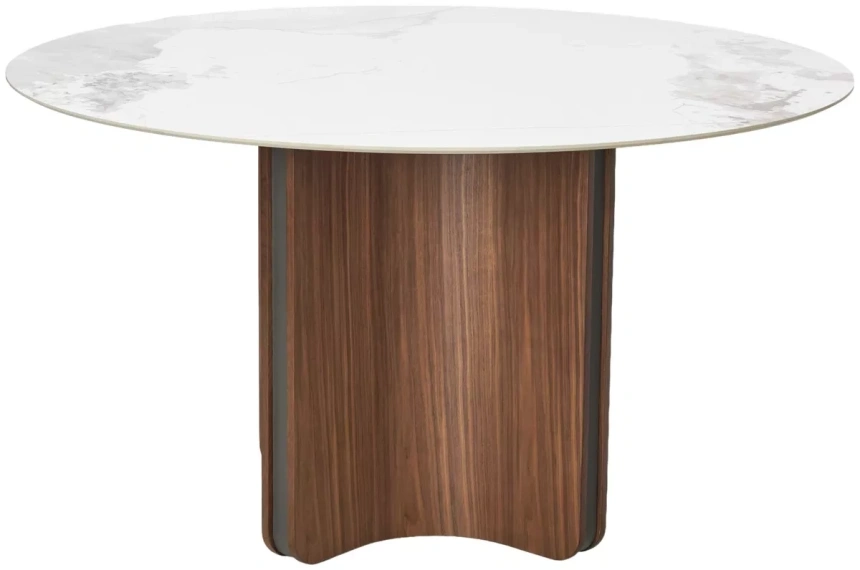 Кухонный стол Castela 135, белый мрамор CA071, керамика, орех