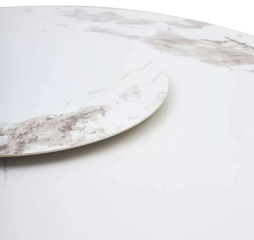 Кухонный стол Castela 135, белый мрамор CA071, керамика, орех