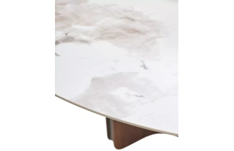 Кухонный стол Castela 135, белый мрамор CA071, керамика, орех
