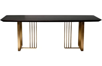 Обеденный стол Irelia, 220x98x75, МДФ, черный / золотой