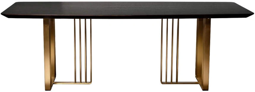 Обеденный стол Irelia, 220x98x75, МДФ,  черный / золотой