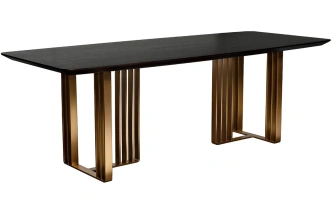 Обеденный стол Irelia, 220x98x75, МДФ, черный / золотой