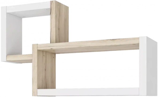 Полка двухсекционная Венето, Дуб санремо / Белый