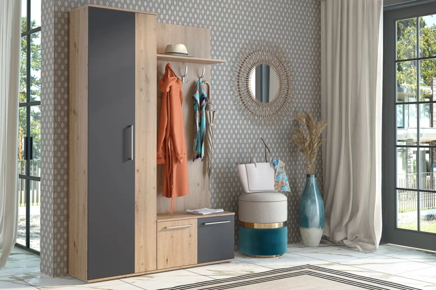 Прихожая Итон, Дуб дикий/Черный