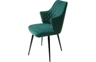 Стул Herman, поворотный, зеленый #19, велюр, черный каркас