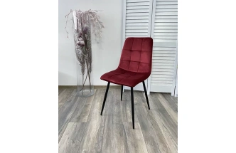 Стул Bari, мягкий, UF910-11 wine red, велюр, черный каркас