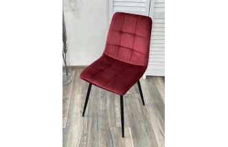 Стул Bari, мягкий, UF910-11 wine red, велюр, черный каркас