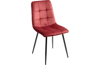 Стул Bari, мягкий, UF910-11 wine red, велюр, черный каркас