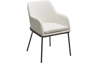 Стул Алистер, мягкий, Rain 1 молочный велюр, черный каркас 