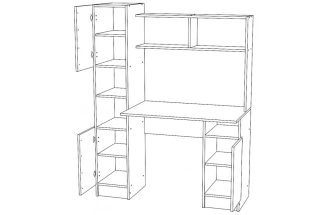 Компьютерный стол Эндо, дуб вотан / белый