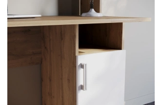 Компьютерный стол Эндо, дуб вотан / белый