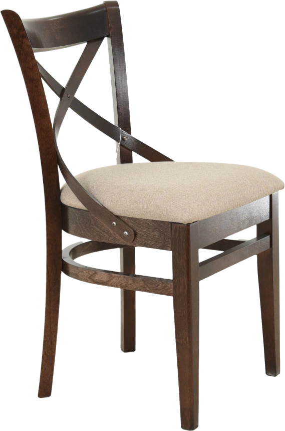 Стул Соло Венский, деревянный, браво бежевый велюр, каркас орех темный