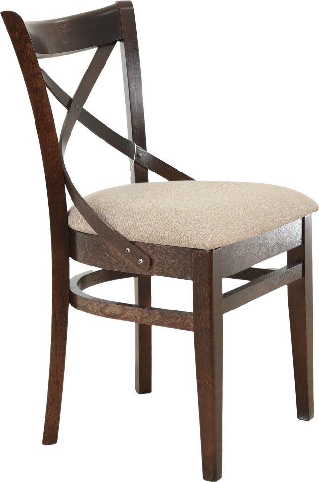 Стул Соло Венский, деревянный, браво бежевый велюр, каркас орех темный