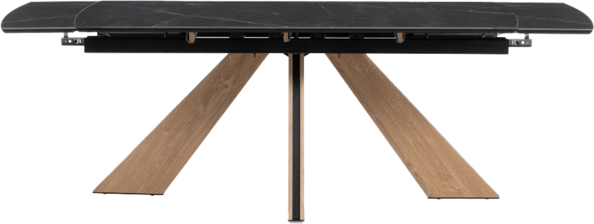 Кухонный стол раздвижной Шаннон 180(240), керамика, черный мрамор, каркас дуб монтана
