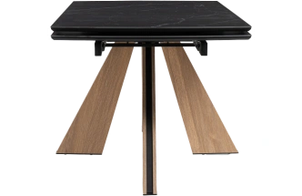 Кухонный стол раздвижной Шаннон 180(240), керамика, черный мрамор, каркас дуб монтана