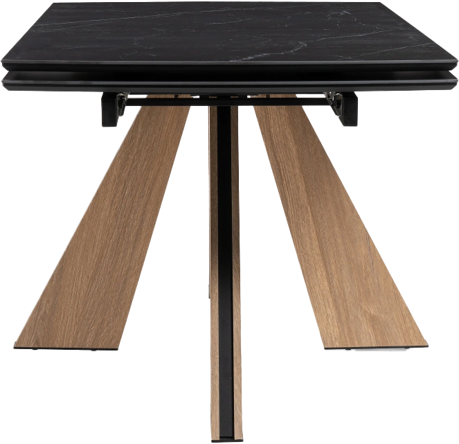 Кухонный стол раздвижной Шаннон 180(240), керамика, черный мрамор, каркас дуб монтана