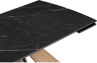 Кухонный стол раздвижной Шаннон 180(240), керамика, черный мрамор, каркас дуб монтана