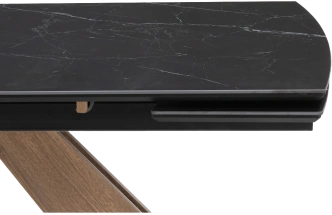 Кухонный стол раздвижной Шаннон 180(240), керамика, черный мрамор, каркас дуб монтана