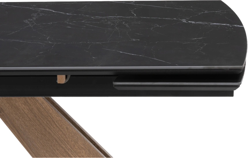 Кухонный стол раздвижной Шаннон 180(240), керамика, черный мрамор, каркас дуб монтана