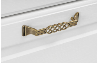 Комод Ливерпуль, с тремя ящиками, белый / ясень ваниль