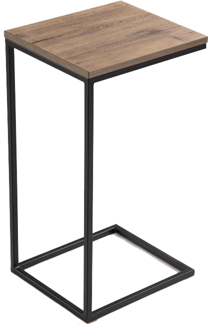 Журнальный стол Геркулес, 30x34, ЛДСП, дуб велингтон, каркас черный