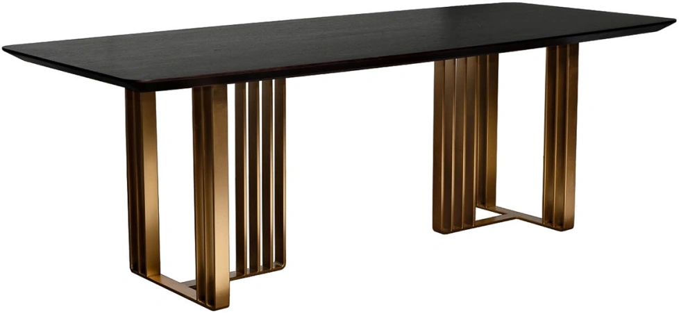 Обеденный стол Irelia, 300x98x75, МДФ,  черный / золотой