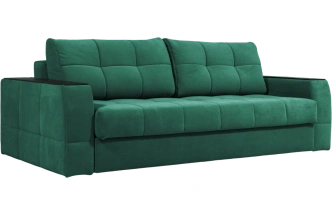 Диван прямой Сиэтл, ткань Lamb emerald, декор Структурный Кофе