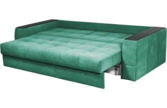 Диван прямой Сиэтл, ткань Lamb emerald, декор Структурный Кофе