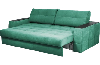 Диван прямой Сиэтл, ткань Lamb emerald, декор Структурный Кофе