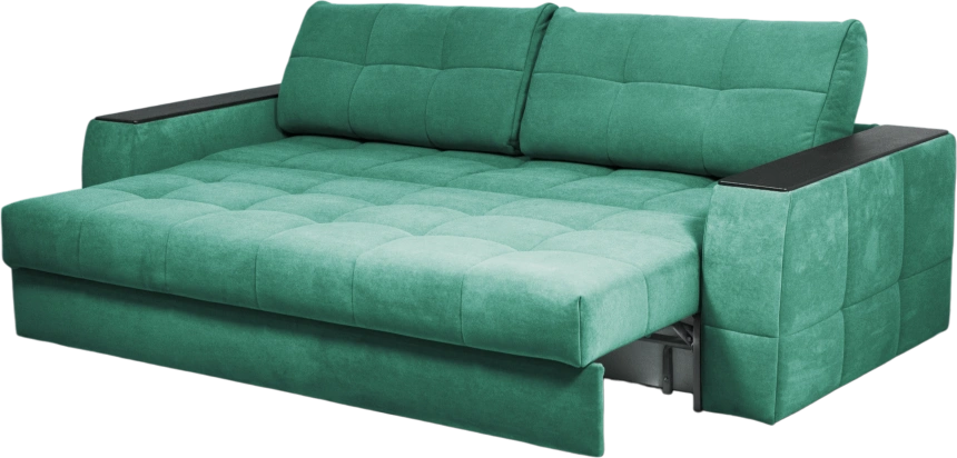 Диван прямой Сиэтл, ткань Lamb emerald, декор Структурный Кофе