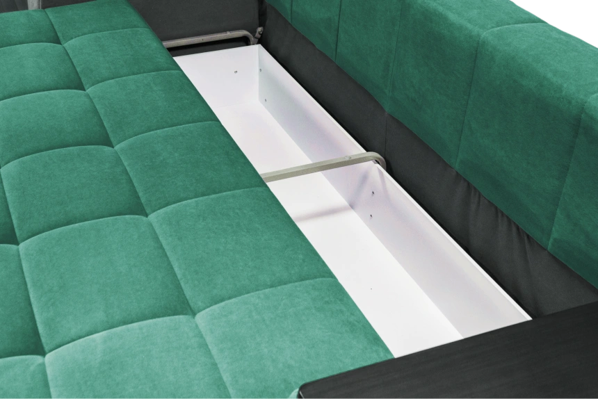 Диван прямой Сиэтл, ткань Lamb emerald, декор Структурный Кофе