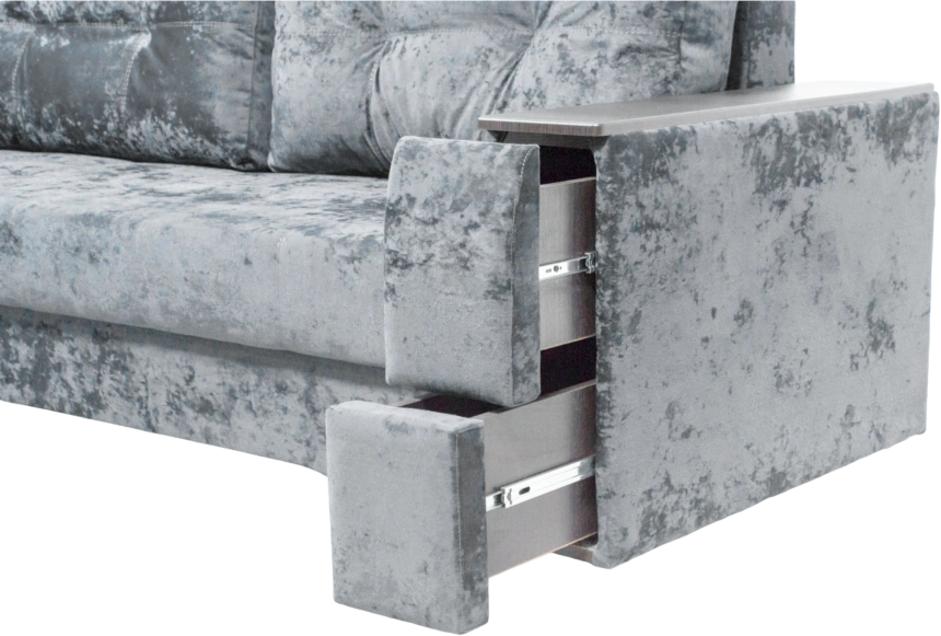 Диван прямой Атлант 2, ткань Kioto dove, декор Венге