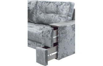 Диван прямой Атлант 2, ткань Kioto dove, декор Венге