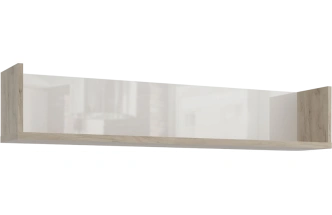 Полка навесная Альянс, 119x23x21, Дуб крафт / Белый глянец