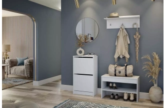 Тумба для обуви Лофт, 2 фасада, 54x93,6x28, Белый 