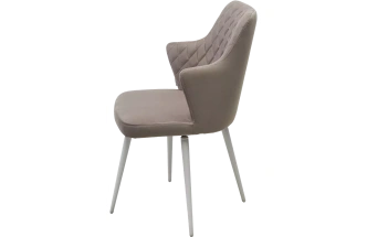 Стул Herman, поворотный, латте #25, велюр, белый каркас