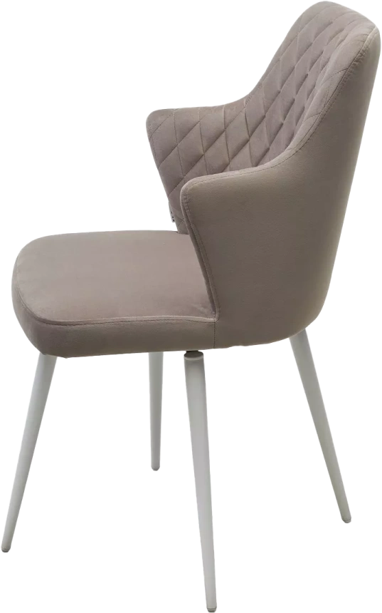 Стул Herman, поворотный, латте #25, велюр, белый каркас