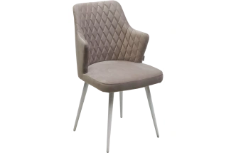 Стул Herman, поворотный, латте #25, велюр, белый каркас