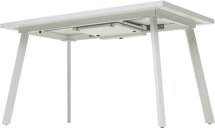 Кухонный стол раздвижной Форел 120, белый, стекло, белый