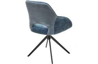 Стул Berries, мягкий, поворотный, синий Loris-37, темно-синий 7525-56, велюр, черный каркас