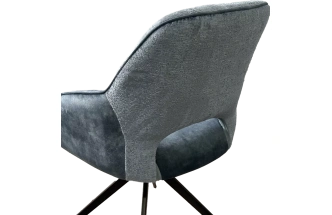 Стул Berries, мягкий, поворотный, синий Loris-37, темно-синий 7525-56, велюр, черный каркас