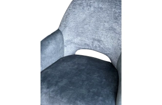 Стул Berries, мягкий, поворотный, синий Loris-37, темно-синий 7525-56, велюр, черный каркас