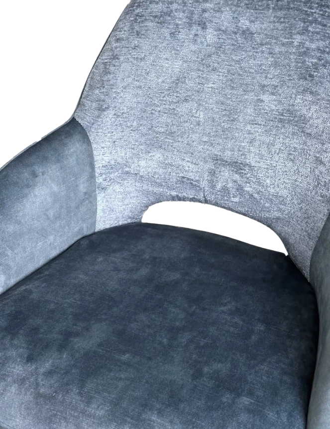 Стул Berries, мягкий, поворотный, синий Loris-37, темно-синий 7525-56, велюр, черный каркас