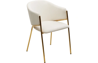 Стул Dill, мягкий, Momo-01 молочный, велюр "беспальчиковый", золотой каркас