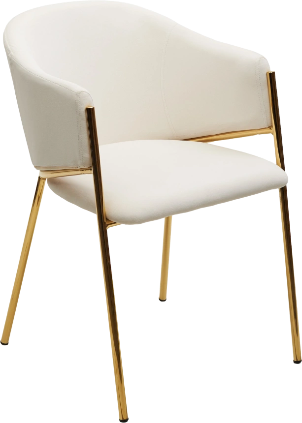 Стул Dill, мягкий, Momo-01 молочный, велюр 