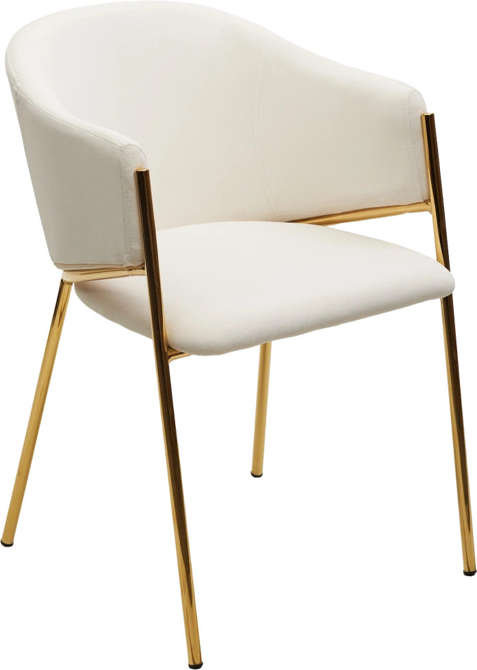 Стул Dill, мягкий, Momo-01 молочный, велюр 