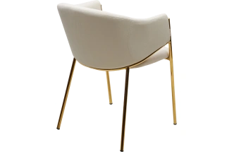 Стул Dill, мягкий, Momo-01 молочный, велюр "беспальчиковый", золотой каркас